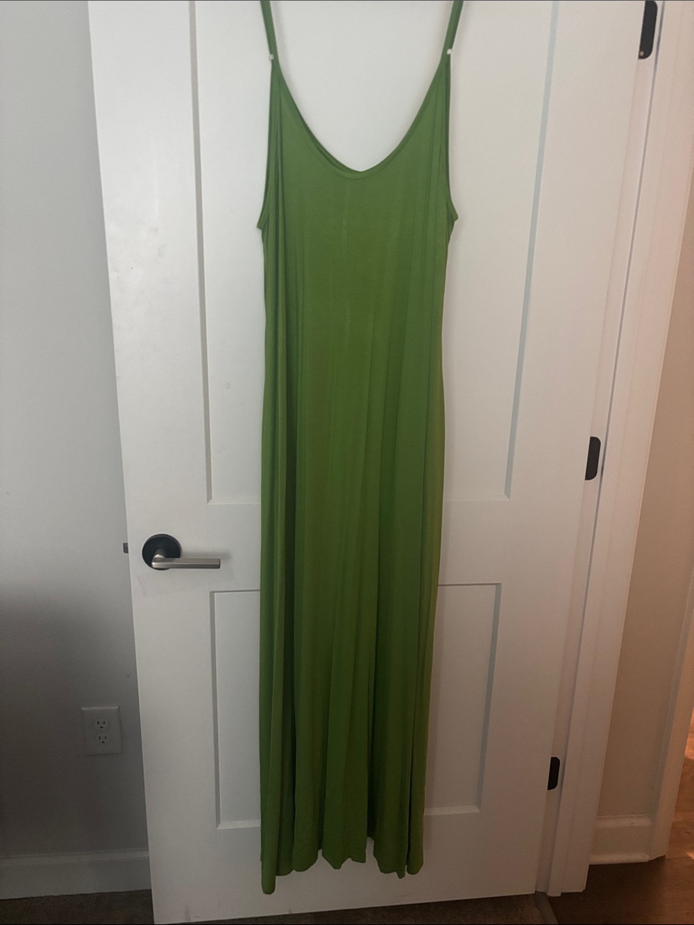 Green Slip Maxi Dress with Adjustable Straps